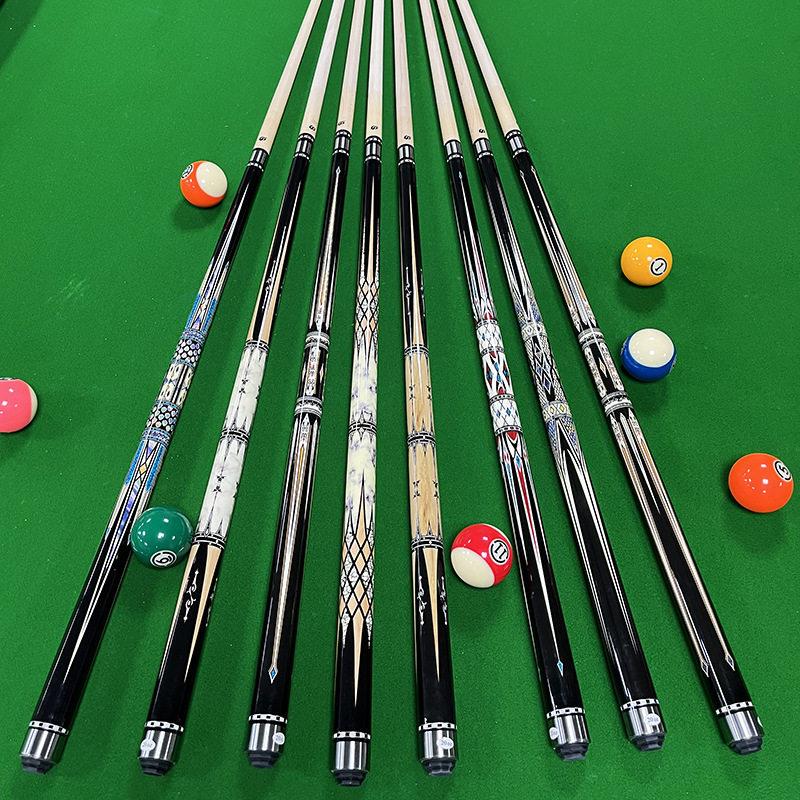 中档美式大头台球杆1/2两节式台球杆中式九球枫木球杆12.5mm
