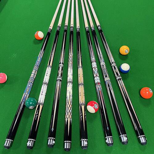中档美式大头台球杆1/2两节式台球杆中式九球枫木球杆12.5mm
