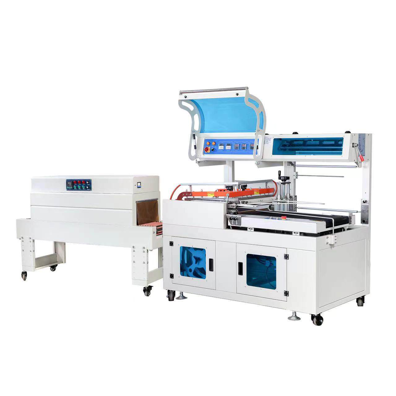 电子产品包装塑封机全自动蓝牙耳机套膜封切机灯具盒子外包热缩机