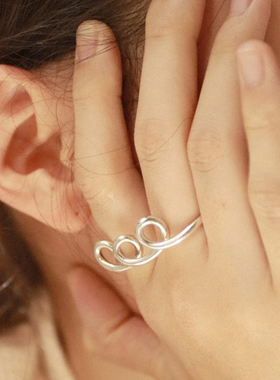 LAKICKZ 小众设计感潮流时尚戒指镂空线条ins风个性百搭轻奢指环