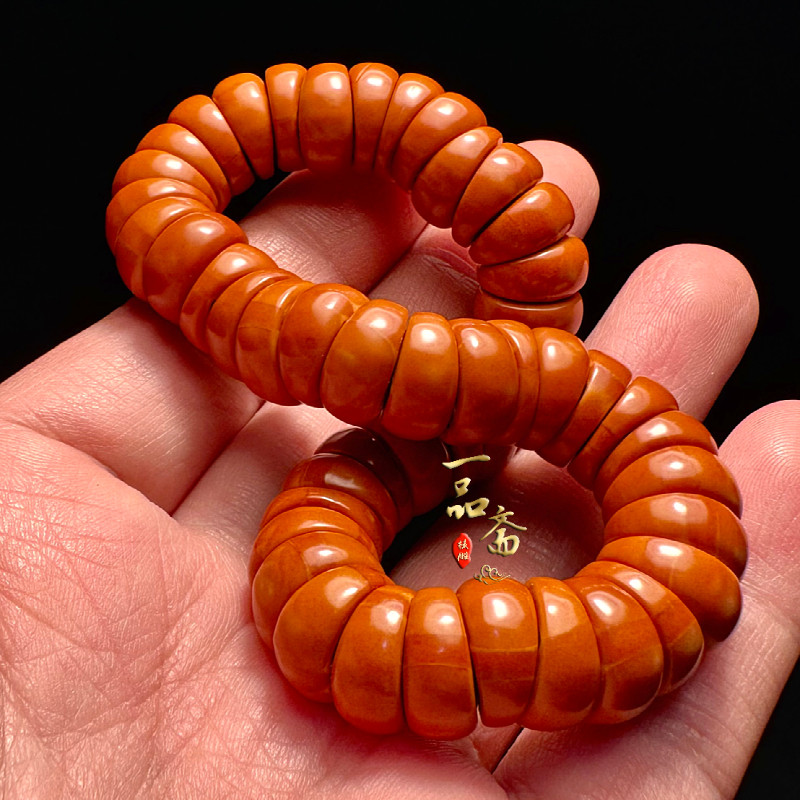 橄榄核精雕猪大肠手串男款盘玩铁核原籽光珠斜切素串文玩核雕素核