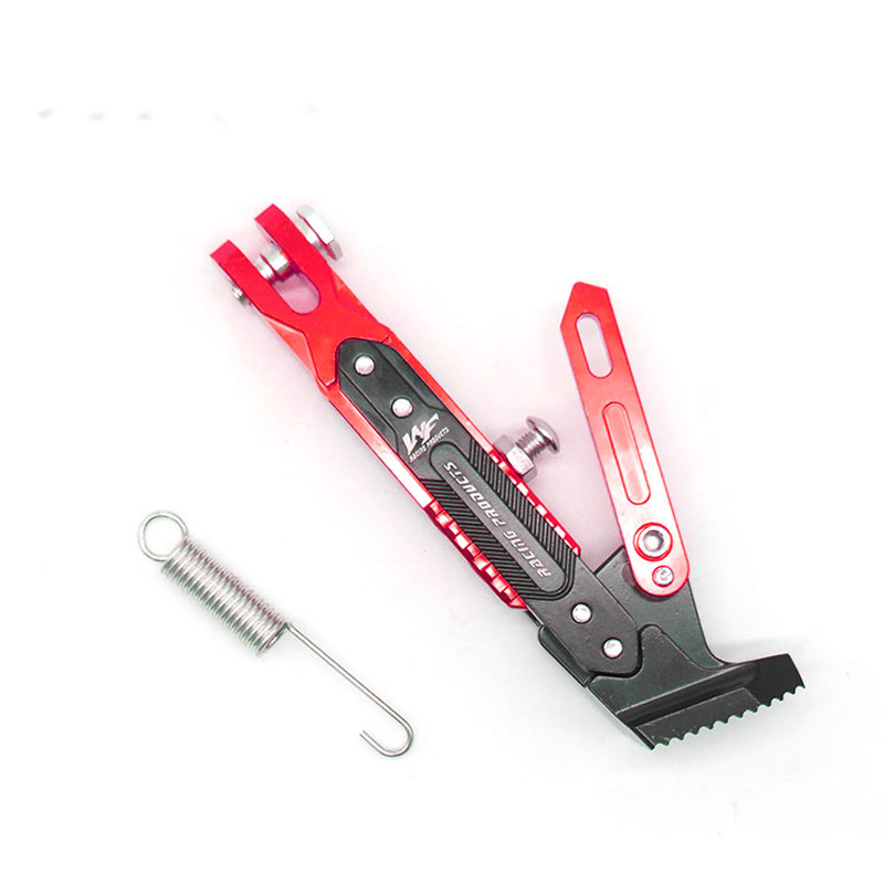 摩托车电动车踏板车通用改装可调节铝合金CNC侧边支架支撑脚架