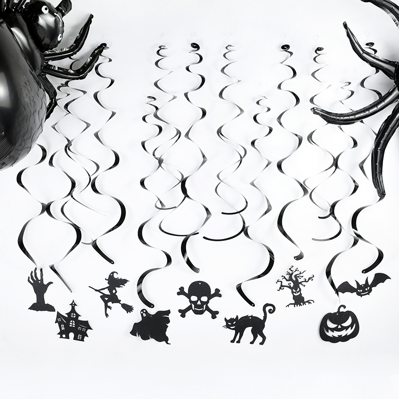13pcs Halloween Decoration Spiral Hanging Ornament Paper Sku