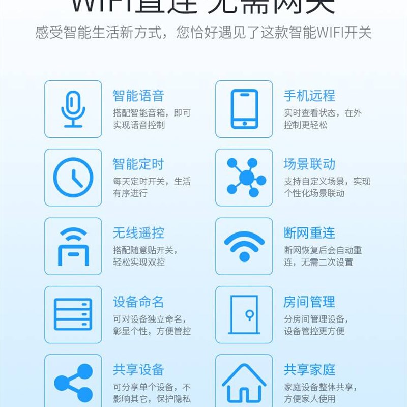 好货懒人关灯神器遥控免拆智能自动大学宿舍语音控制开关面模板灯
