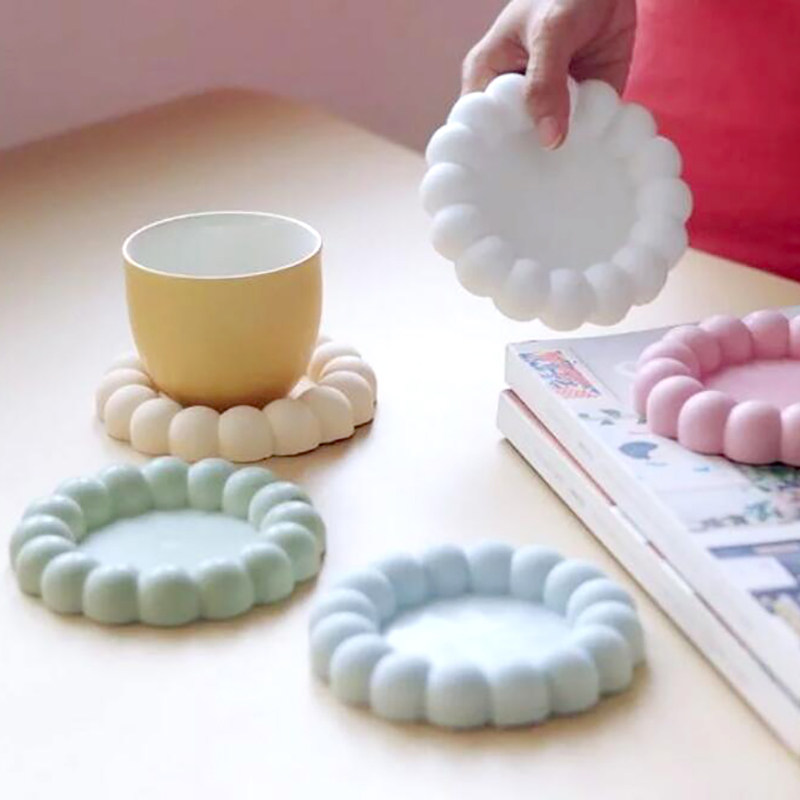 Bubble Lace Cup Pad Silicone Molds DIY Cement Nordic Plaster
