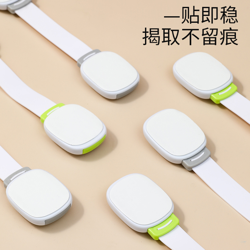 锁扣搭扣白色门栓固定锁门神器简易塑料门扣粘贴式免打孔卡扣插销