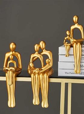 现代轻奢艺术办公室书架摆件小众高档抽象工艺礼品摆饰客厅玄关酒