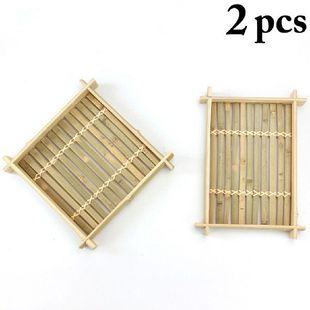 2pcs Food Serving Plate Bamboo Fruit Serving Tray Cooking
