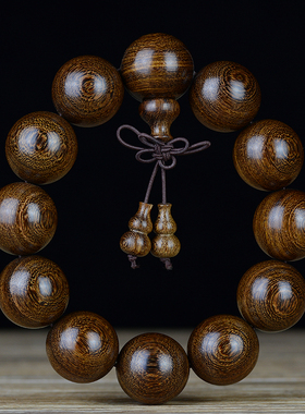 金丝檀木手串佛珠手链金丝楠木108男沉香乌木黑檀香木珠文玩念珠