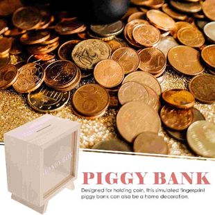 Bank Piggy Money Coin Box Saving Wooden Savings Jar Shadow