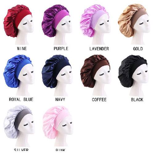 好货1PCS Fashion Big Size Satin Silk Bonnet Sleep Night Cap