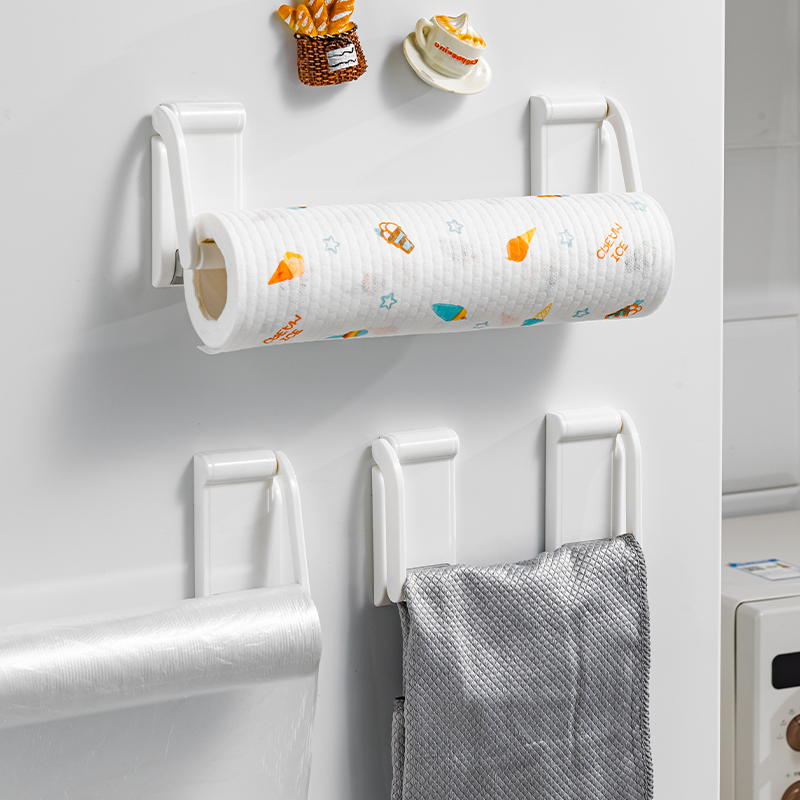 冰箱磁吸纸巾架厨房用纸挂架保鲜袋收纳神器保鲜膜卷纸侧面置物架