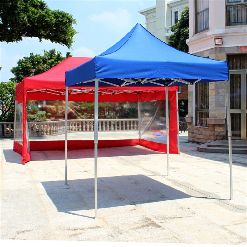 四角大伞户外广告帐篷伞雨棚遮阳棚摆摊汽车折叠伸缩3x3米铝合金