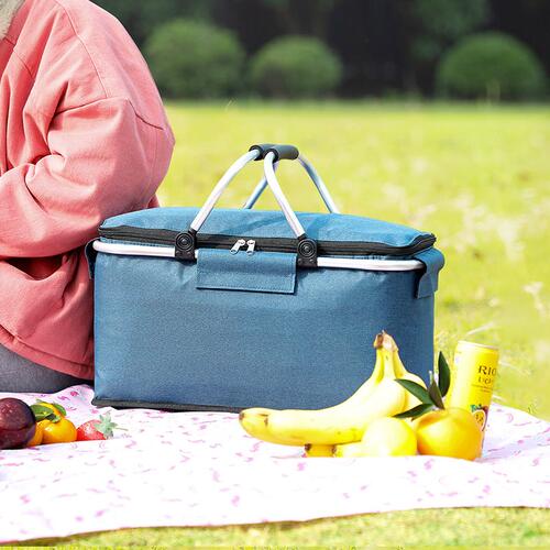 极速Outdoor picnic basket folding picnic supplies large capa