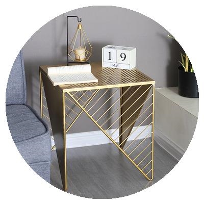 北欧铁艺两层金色边几茶几简约客厅阳台沙发边角几置物架床头柜桌