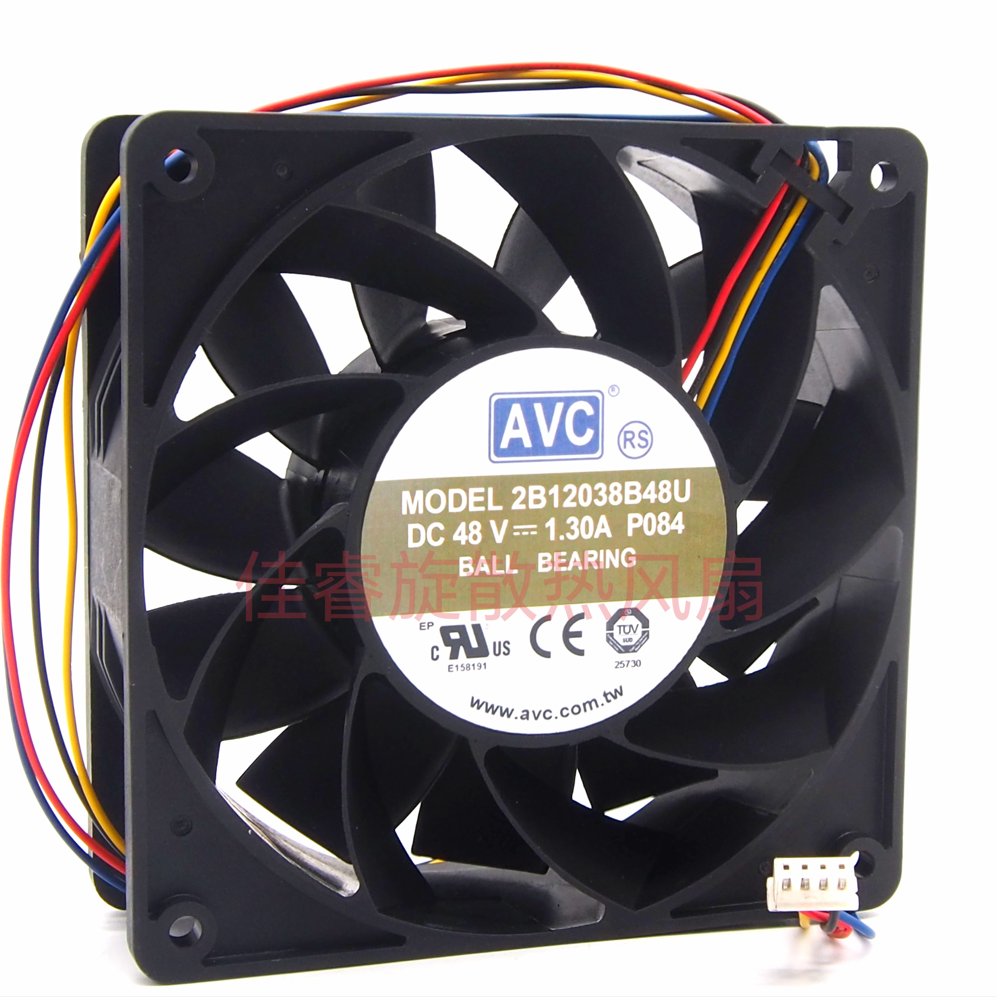 AVC 2B12038B48U 12038 48V 1.30A 12CM 4线 PWM大风量散热风扇