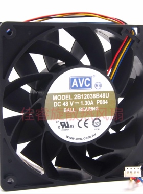 AVC 2B12038B48U 12038 48V 1.30A 12CM 4线 PWM大风量散热风扇