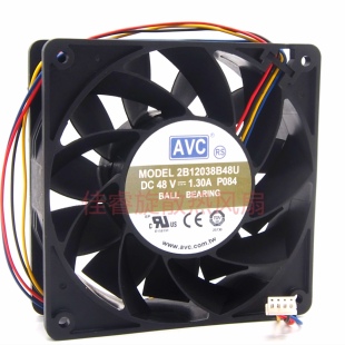 AVC 2B12038B48U 12038 48V 1.30A 12CM 4线 PWM大风量散热风扇