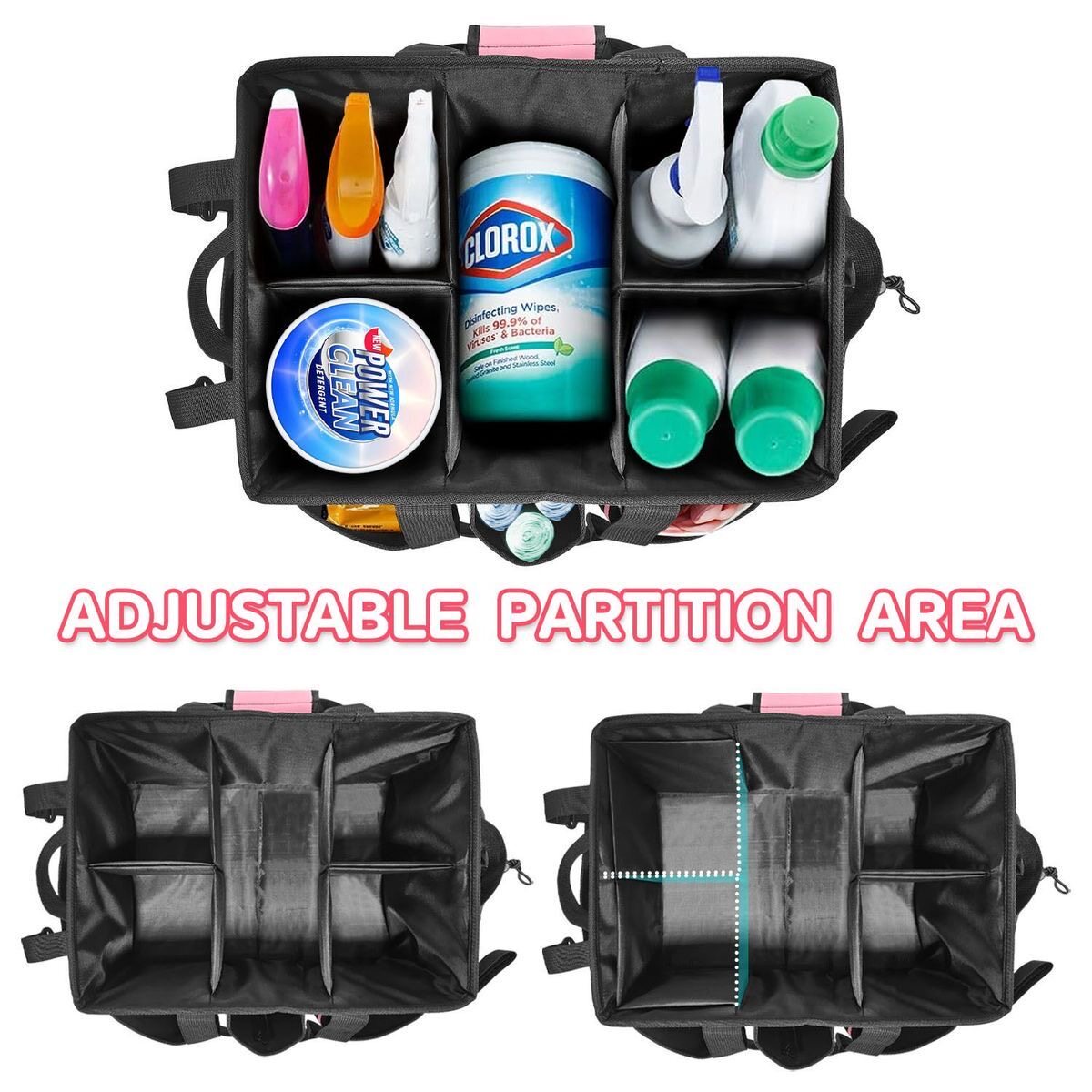 跨境爆款清洁工具收纳箱斜挎清洁背包手提保洁家务洗车花园绘画包