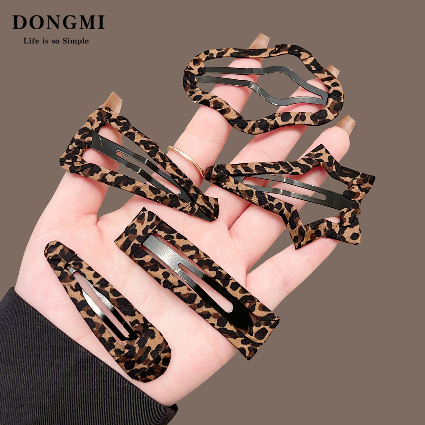 豹纹云朵BB夹2025新款