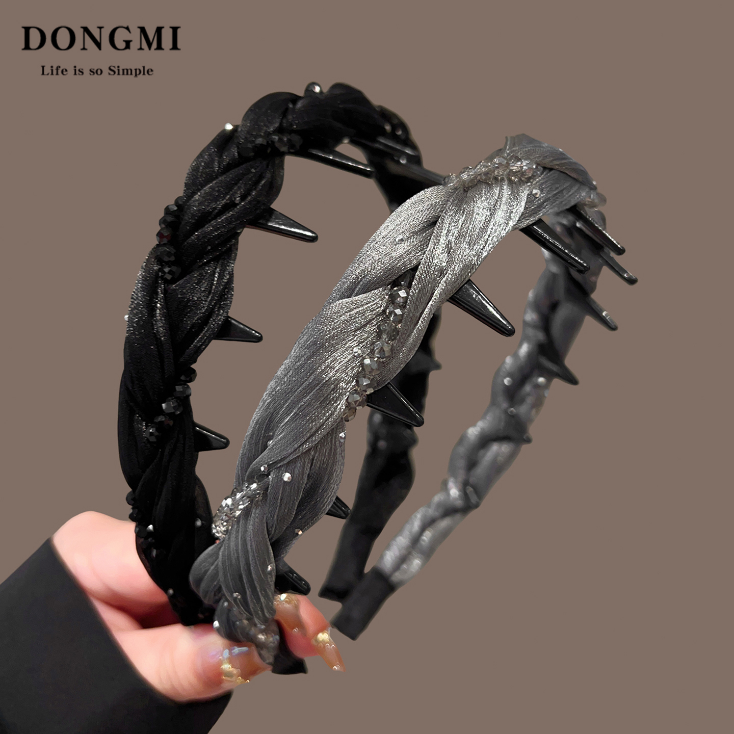 高颅顶水钻发箍女款压发洗脸头箍