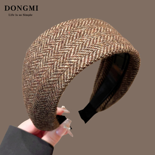 气质高颅顶发箍老钱风宽边头箍女