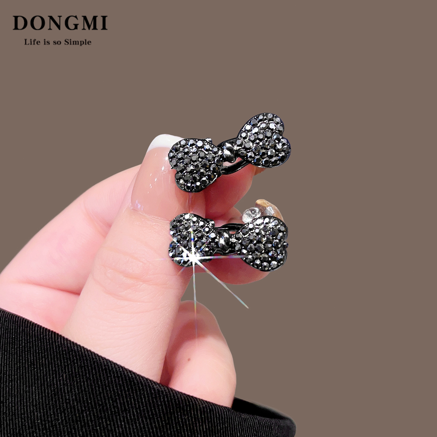 精致小号水钻蝴蝶结碎发夹