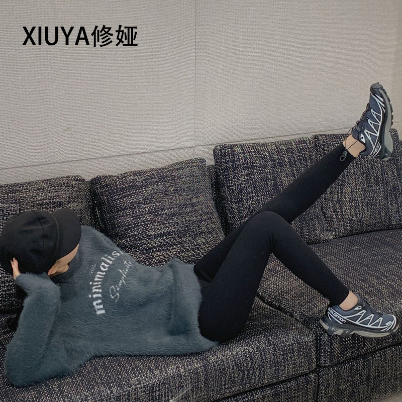 修娅【秒杀】鲨鱼裤秋冬加厚磨毛暖绒外穿百搭高腰户外休闲裤紧身