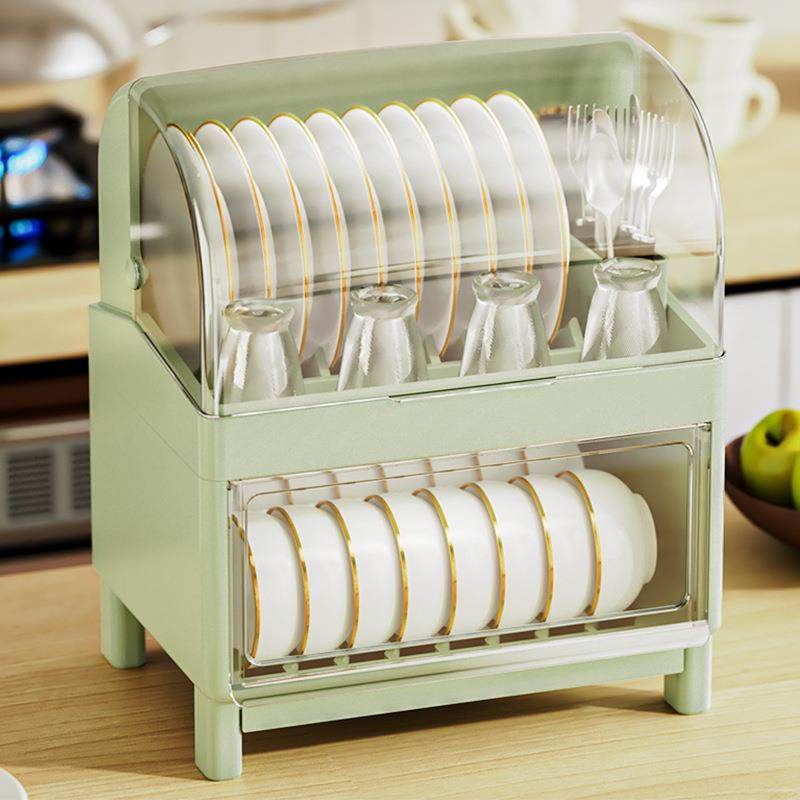 碗筷收纳盒放碗碟置物架带盖双层沥水家用厨房装碗盘收纳架箱碗柜,3C数码配件,USB灯,淘宝优惠券,粉丝福利购,淘宝优惠卷