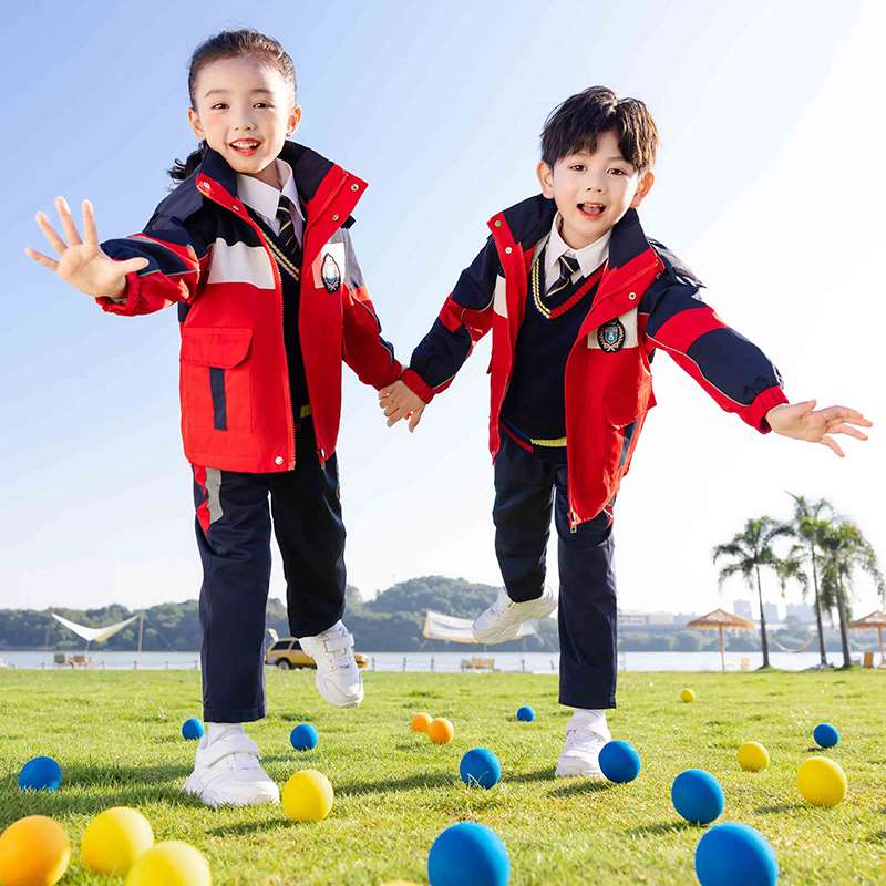 极速幼儿园园服秋冬装冲锋衣三件套儿童班服学院风小学生校服春秋