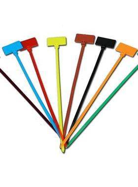 红色黄蓝绿色标签式尼龙紮带4x150彩色带牌分类绑带全长160mm包邮