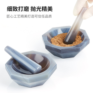 玛瑙研钵实验室研磨钵刚玉研钵棒罐优质耐磨直径60mm80mm100mm