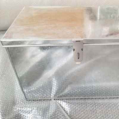 好货新款特大大号镀锌白铁皮铁箱子带锁长方形工具储物箱收纳不锈