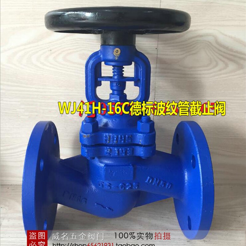 好货WJ41H-16C/25C 铸钢高温蒸汽德标波纹管截止阀 DN20