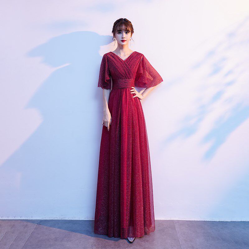 好货晚礼服女2025新款气质成人大合唱团演出服女长裙红歌比赛诗朗