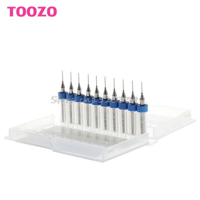 New 10Pc 0.5mm Tip 1/8 Shank Spiral Flute Tungsten Carbide