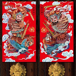 好货2025蛇年春节门神对联新年门贴门画屋门大门商铺公司春联门联