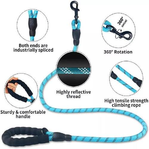 极速JMTDurable Large Dog Leash Training Running Rope Handle