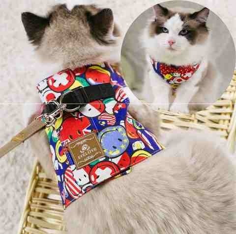 猫咪背带前抱式拴猫绳防挣脱家用专业背心萨摩耶狗绳背心柴犬牵