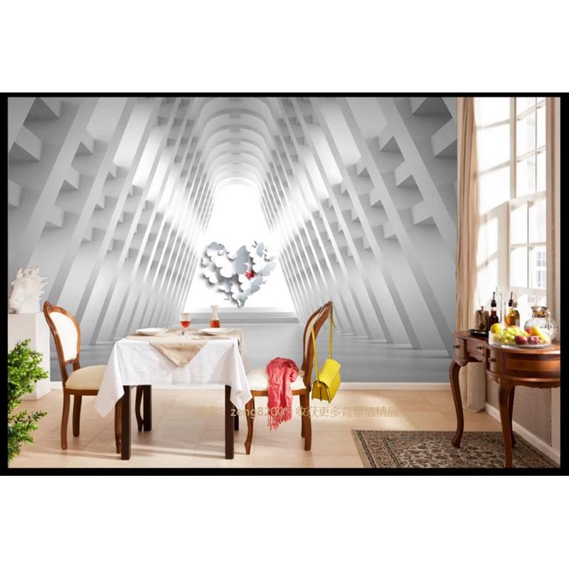 现代艺术立体球体抽象空间壁纸3d延伸背景墙壁纸客厅沙发装饰墙布