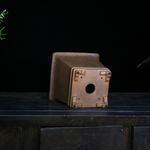 玲珑岁贡 柴烧四方高兰花盆老味细叶兰君子寒春建绿云翠盖荷蝴蝶