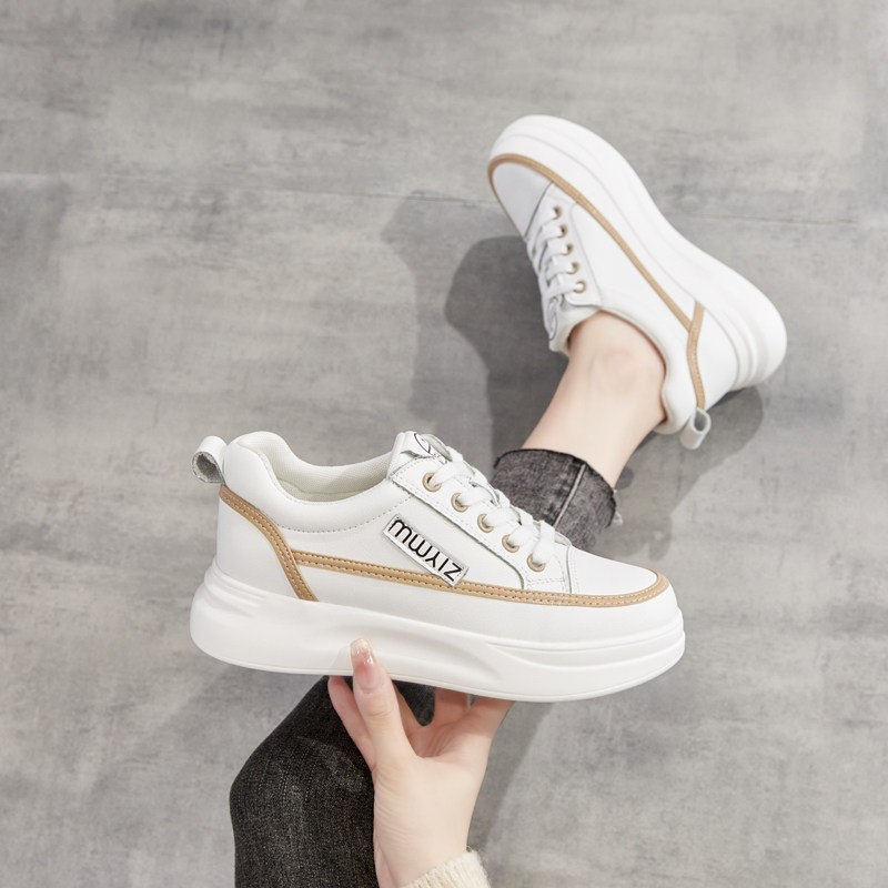 小白鞋女2023年新款厚底真皮休闲运动鞋春天搭配裙子的鞋子板鞋潮