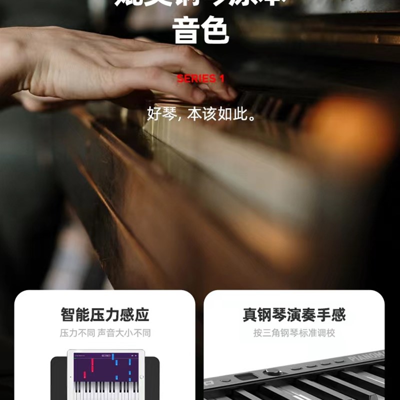 钢琴侠便携式可折叠电钢琴88键重锤成人初学者儿童入门级家用专业