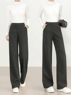 空气感糯米休闲裤 高级感灰色羊毛裤 阔腿裤 老钱风窄版 子女秋冬新款