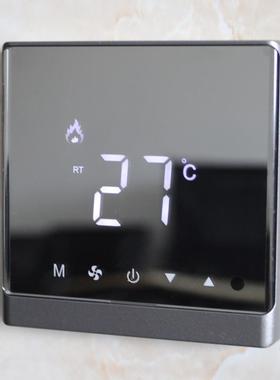 ll黑色灰色水地暖控制面板 水采暖控制器 恒温液晶地热温控开关