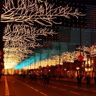 街道亮化工程通道道路圣诞节日树枝过街灯 LED户外装饰节日跨街灯