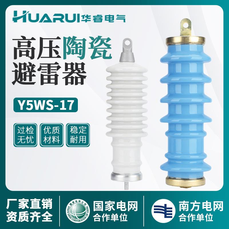 10kv陶瓷金属氧化锌避雷器 Y5WS-17/50FT高压高压蓝色 白色广东型