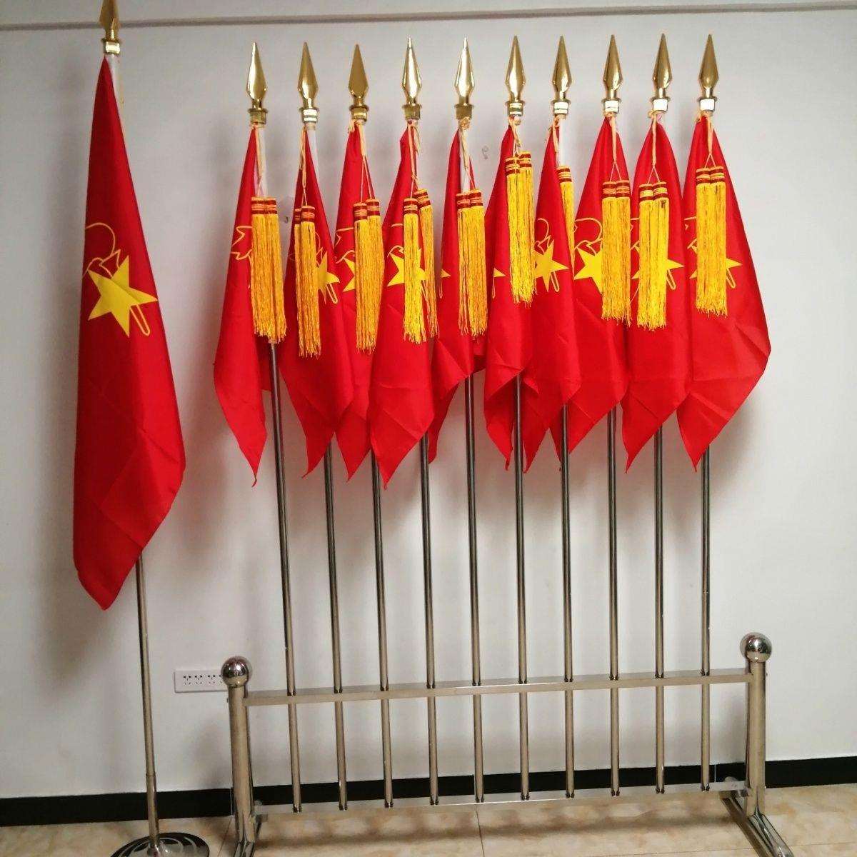 礼堂少先队旗架会议室红旗背景旗杆旗帜底座不锈钢插架旗子放置架