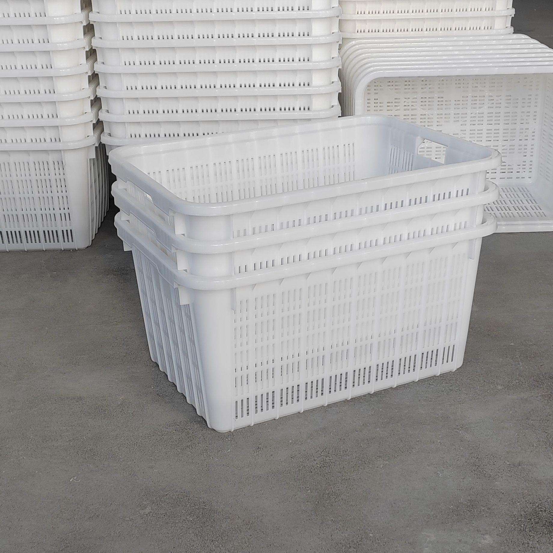 C0V塑料箩筐长方形周转筐专用收纳可套落蔬菜塑料萝筐耐用大框收