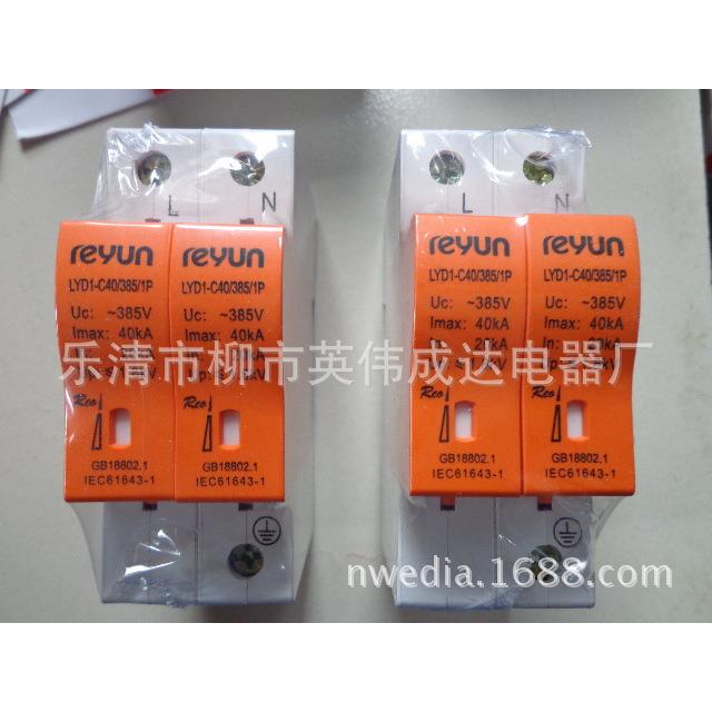 上海 浪涌保护器LYD1-C40 2P 防雷器20KA-40KA自动避雷开关